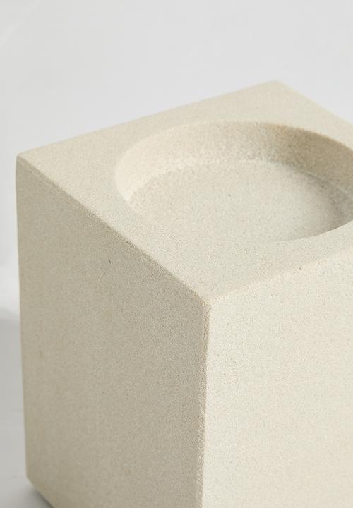 Sixth Floor - Sandstone Candle Holder Set of 2 - Natural