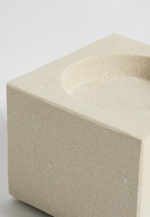 Sixth Floor - Sandstone Candle Holder Set of 2 - Natural
