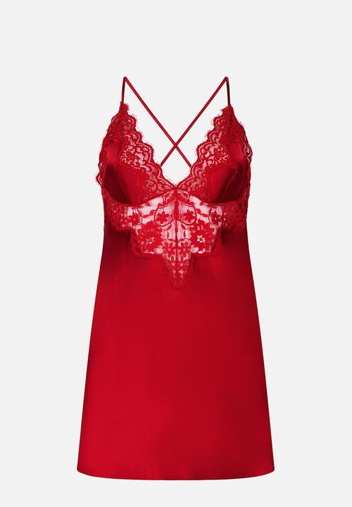Hunkemoller - Sd satin mya - chilli pepper