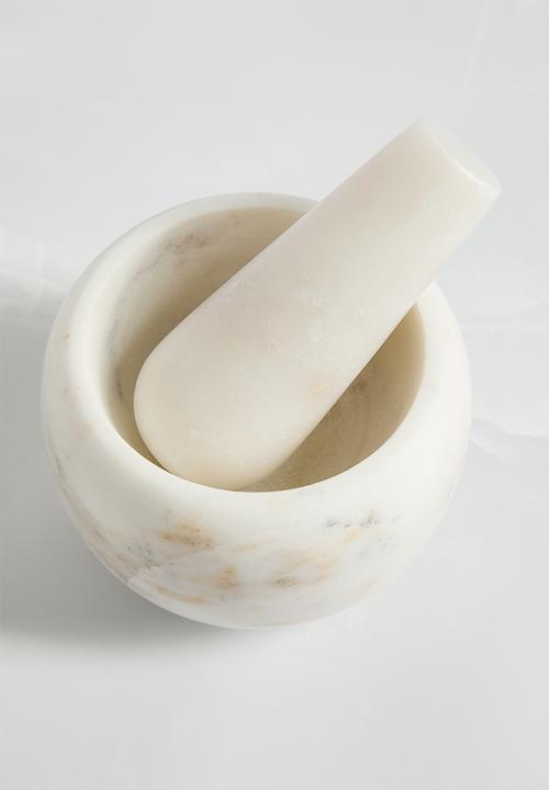 Sixth Floor - Marble Pestle & Mortar - White