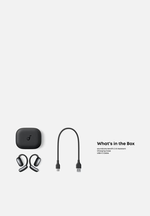 soundcore - Soundcore AeroFit 2 AI Assistant Open-Ear Earbuds - Black