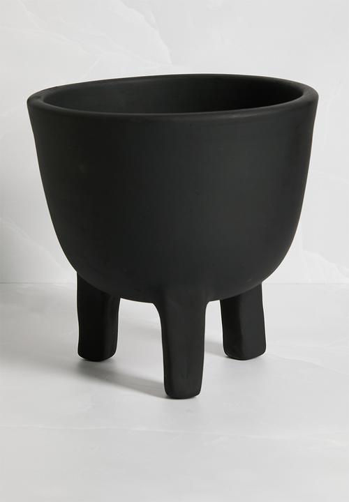 Terracotta Bowl/Planter - Black