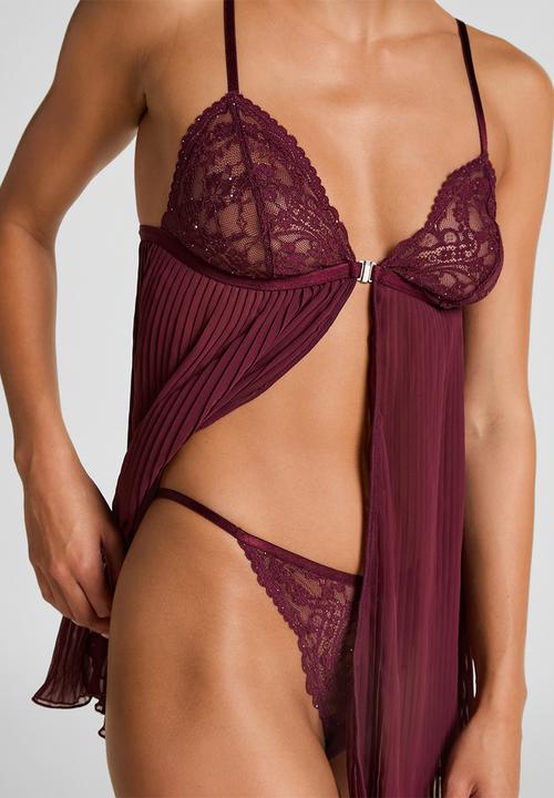 Hunkemoller - Isadora babydoll set - red