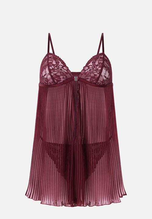 Hunkemoller - Isadora babydoll set - red