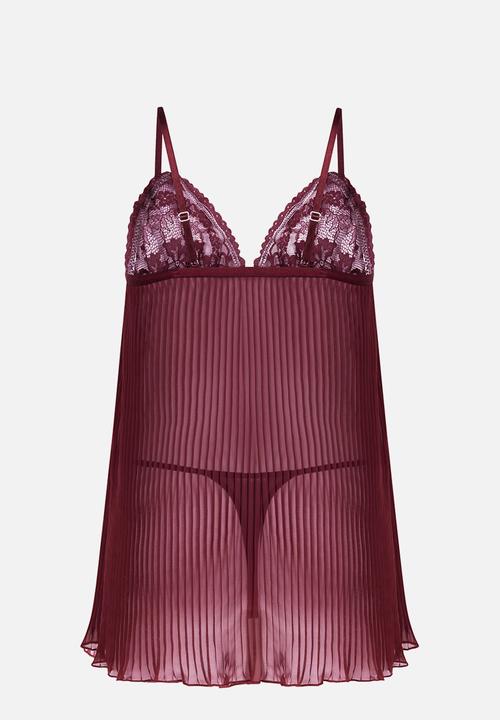 Hunkemoller - Isadora babydoll set - red