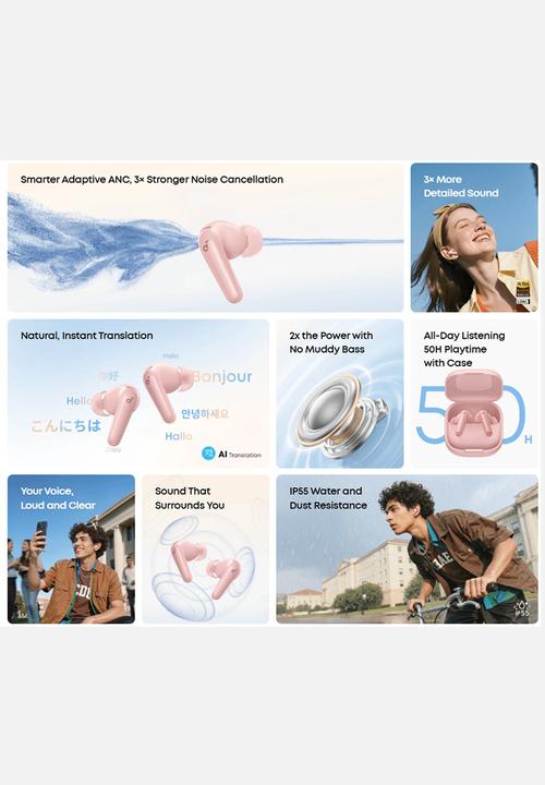 soundcore - Soundcore P31i Earbuds - Pink