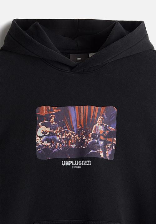 H&M - Loose fit hoodie - black nirvana