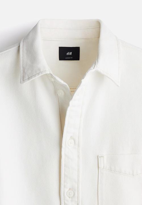 H&M - Loose fit denim shirt - white