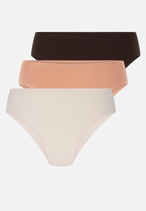 Hunkemoller - 3-pack inv micro Brazilian r - mocha mousse