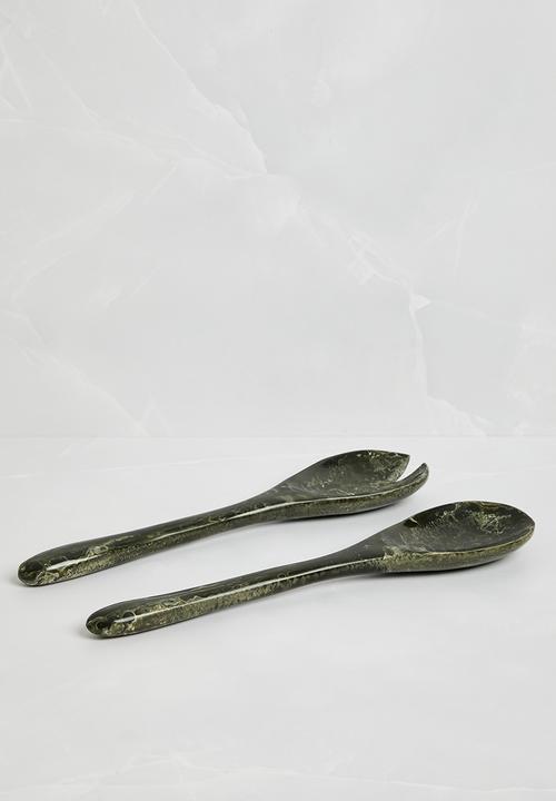 Sixth Floor - Resin Serving Spoons Set of 2 - Black