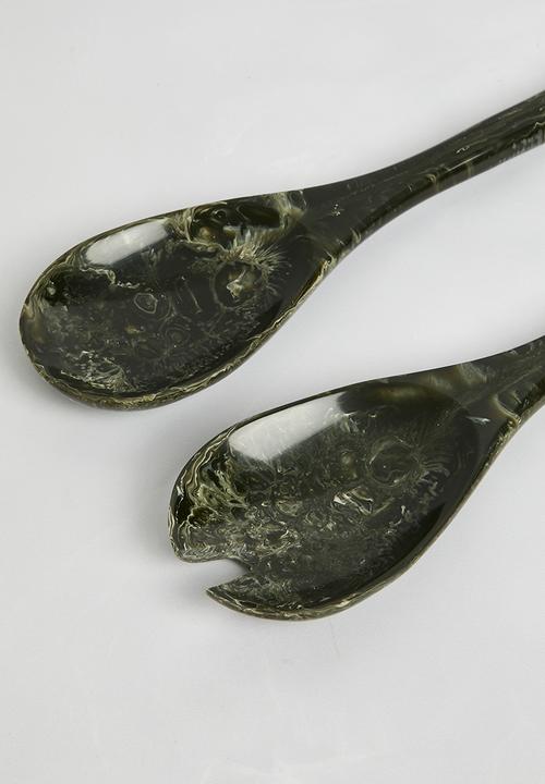Sixth Floor - Resin Serving Spoons Set of 2 - Black