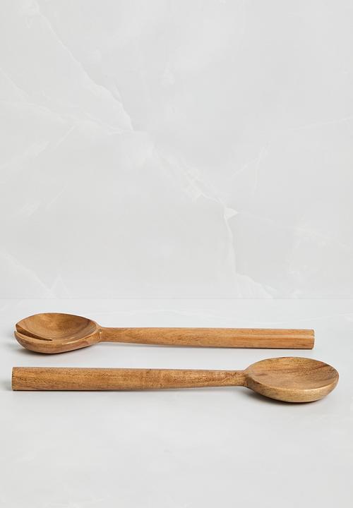 Sixth Floor - Wooden Serving Spoons Set of 2 - Natural