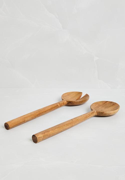 Sixth Floor - Wooden Serving Spoons Set of 2 - Natural
