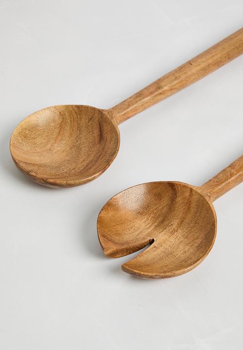 Sixth Floor - Wooden Serving Spoons Set of 2 - Natural