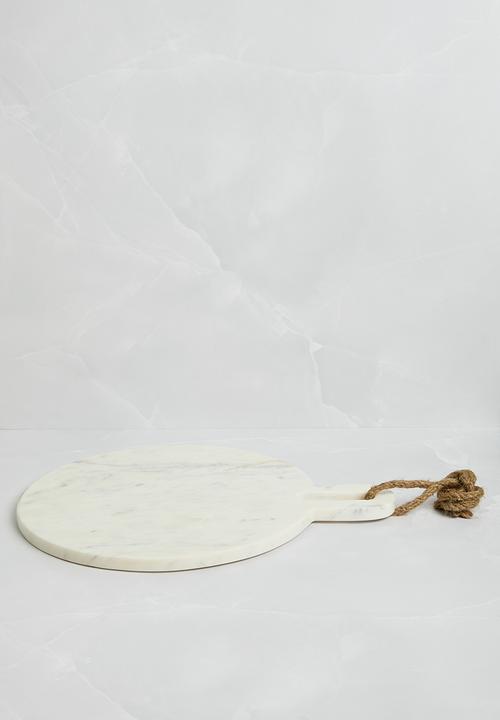 Sixth Floor - Round Marble Chopping Board Small - White