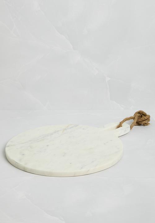 Sixth Floor - Round Marble Chopping Board Small - White