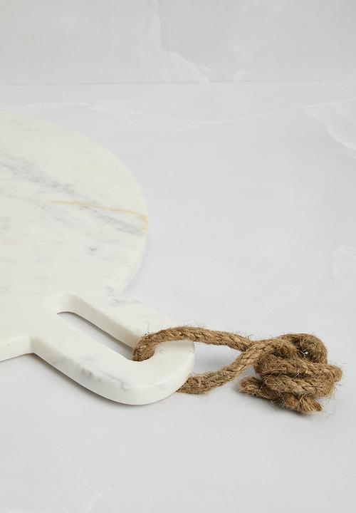 Sixth Floor - Round Marble Chopping Board Small - White