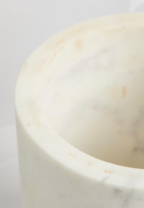 Sixth Floor - Marble & Wood Canister - White