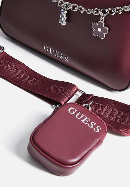 GUESS - Fiora mini  crossbody bag - oxblood