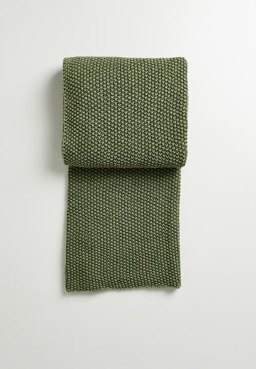 Sixth Floor - Stonewashed Knit Throw Olive