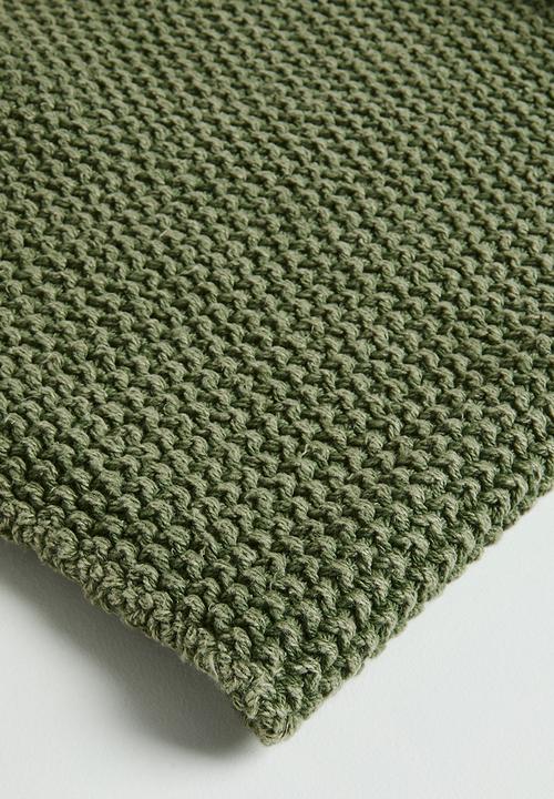 Sixth Floor - Stonewashed Knit Throw Olive