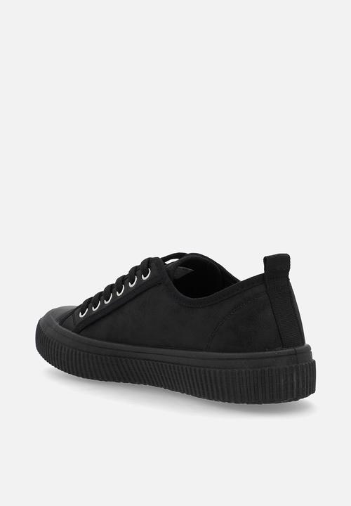 Miss Black - Cortado 3 toe cap lace up sneaker - black