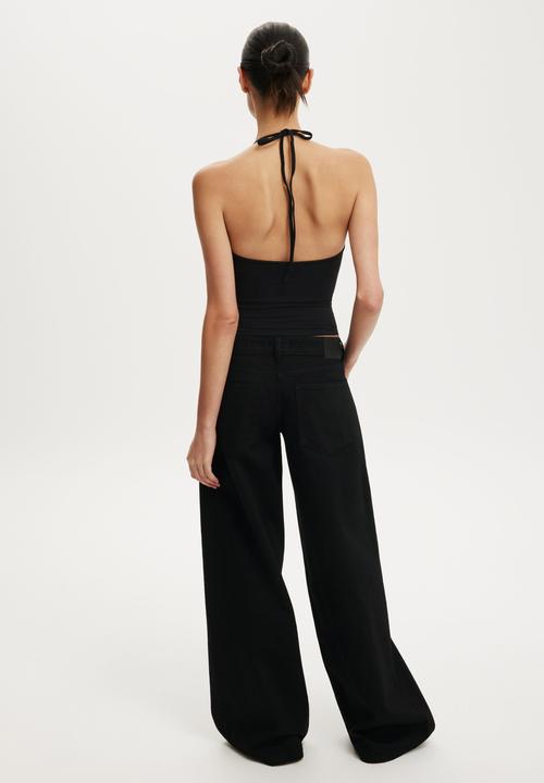 Cotton On - Low rise wide jean - aquarius black