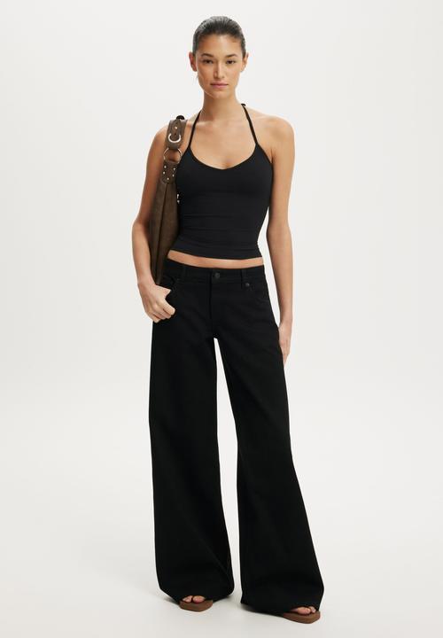 Cotton On - Low rise wide jean - aquarius black