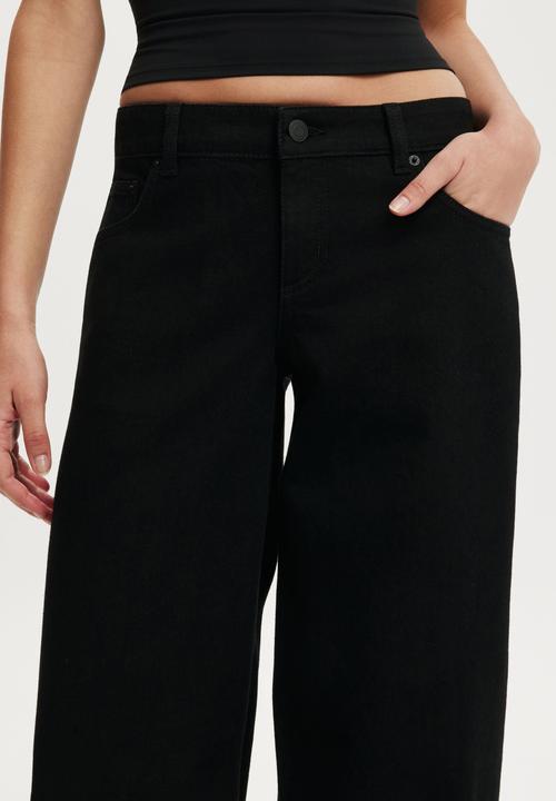 Cotton On - Low rise wide jean - aquarius black