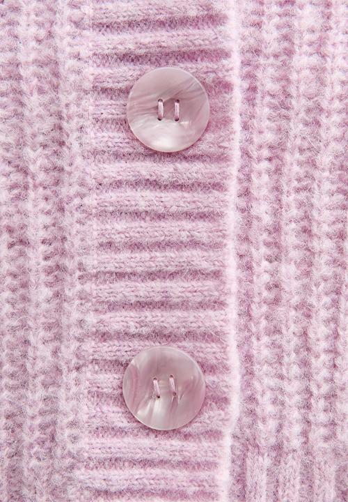 New Look - Chunky Knit V-Neck Cardigan - lilac