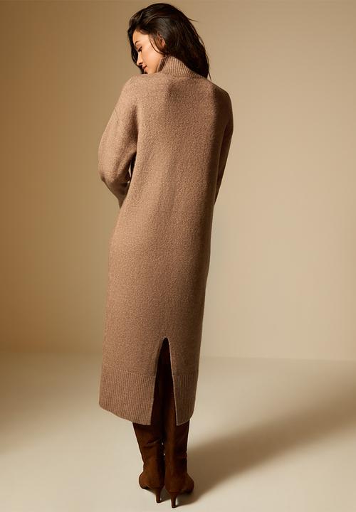 New Look - High Neck Midi Dress - mink