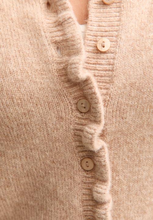 New Look - Ruffle cable knit cardigan - camel