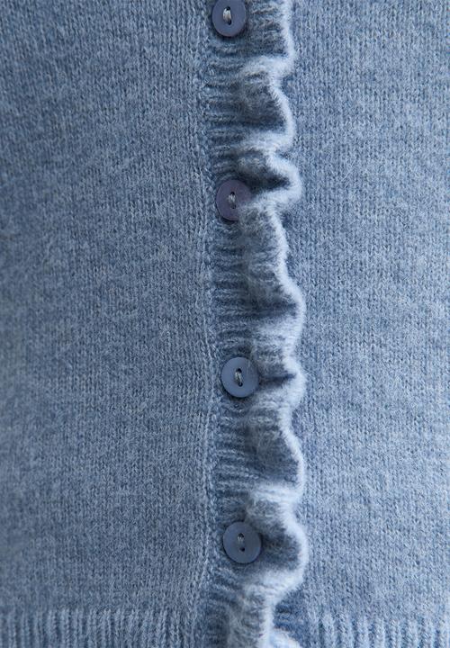 New Look - Ruffle cable knit cardigan - blue