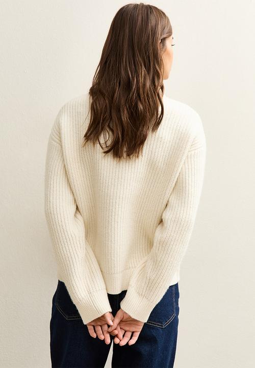 New Look - Half cardi henley - cream