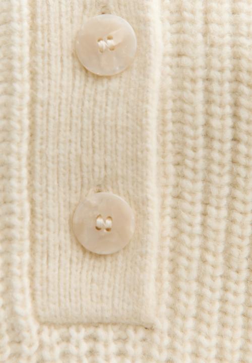 New Look - Half cardi henley - cream
