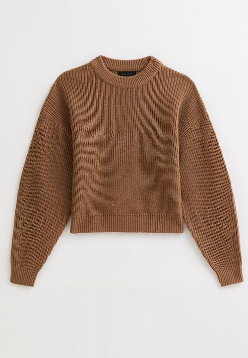 New Look - Ribbed Crew Neck Knit Jumper - camel