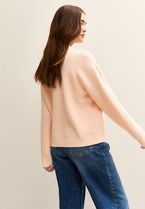 New Look - Half cardi henley - lt pink