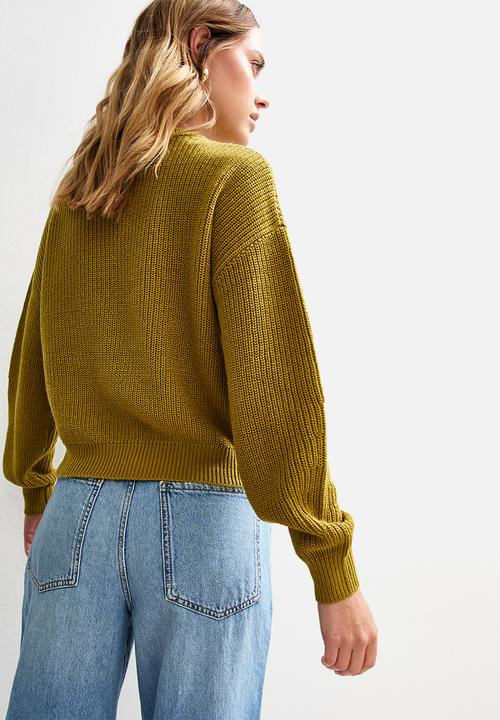 New Look - Ribbed Crew Neck Knit Jumper - mid green