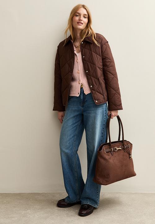 New Look - Ribbed Knit Raglan Sleeve Cardigan - lt pink
