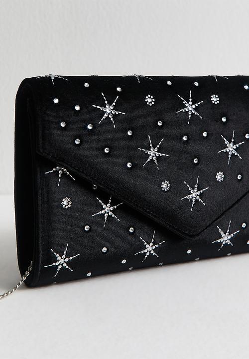 New Look - Constellation embossed clutch - black
