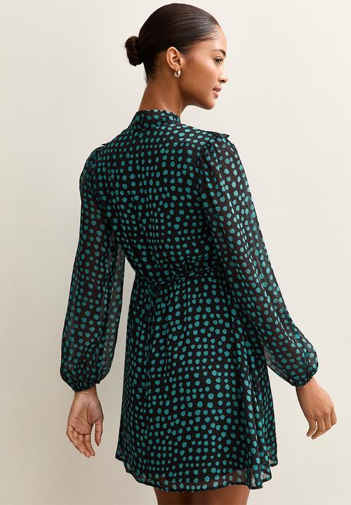 New Look - Natasha paisley bow chiff mini - black