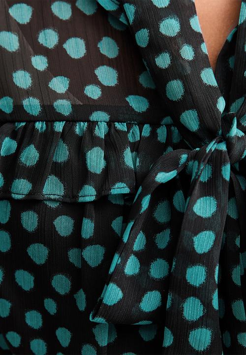 New Look - Natasha paisley bow chiff mini - black