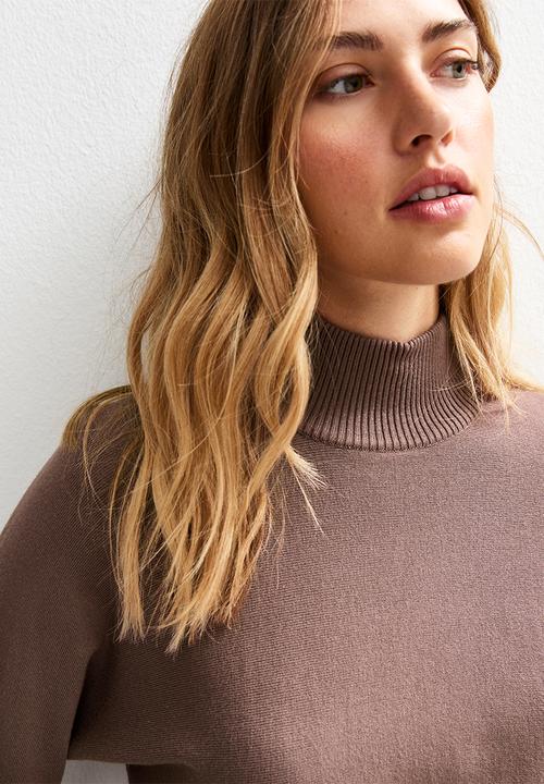 New Look - Op High Neck Knit Jumper - dark mink