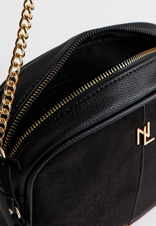 New Look - Thea suedette panel crossbody bag - black