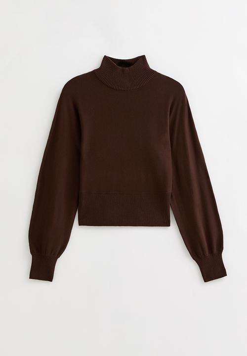New Look - Op High Neck Knit Jumper - dark brown