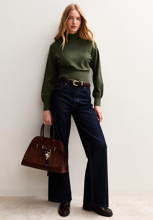 New Look - Op High Neck Knit Jumper - khaki