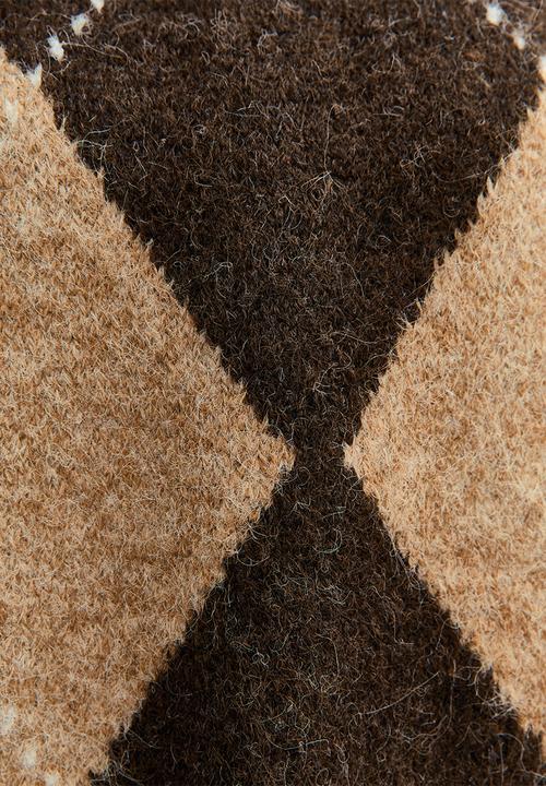 New Look - Argyle Crewneck Jumper - brown