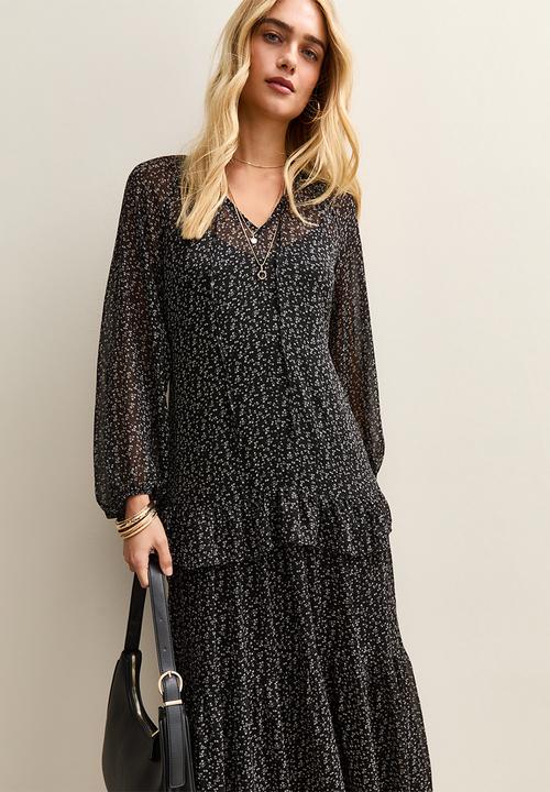 Dylan ditsy dress - black