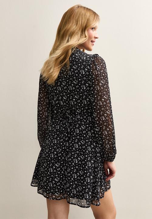 New Look - Clara floral bow mini - black