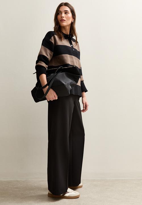 New Look - Pull On Wide Leg Trousers - black